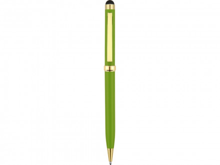 Ручка шариковая Голд Сойер со стилусом, зеленое яблоко