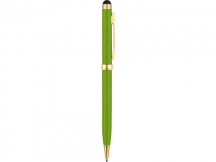 Ручка шариковая Голд Сойер со стилусом, зеленое яблоко