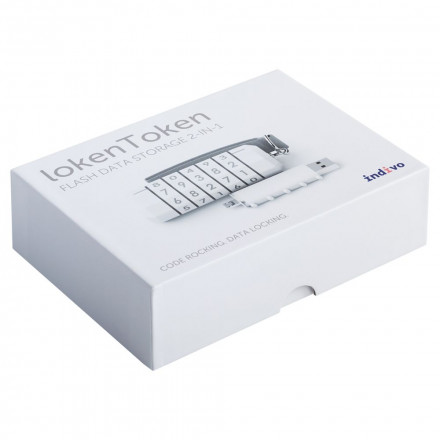 Флешка 2 в 1 с кодовым замком lokenToken 16 Гб, белая 1 1