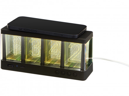 Часы с беспроводной зарядкой Cyber, 10 Вт (Р)