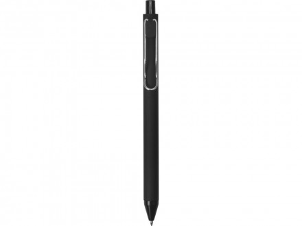 Ручка пластиковая шариковая Clip, софт-тач, черный