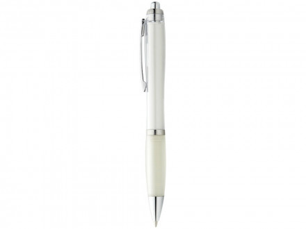 Ручка пластиковая шариковая Nash, белый, синие чернила