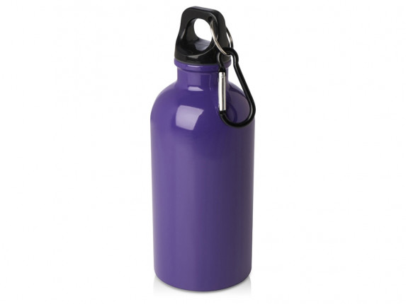Одностенная бутылка для воды с карабином Oregon, изготовленная из нержавеющей стали, сертифицированной по стандарту RCS, объемом 400 мл - Пурпурный