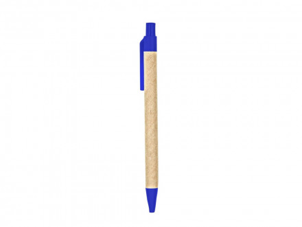 Блокнот LIEN с шариковой ручкой из переработанного картона, крафт/королевский синий