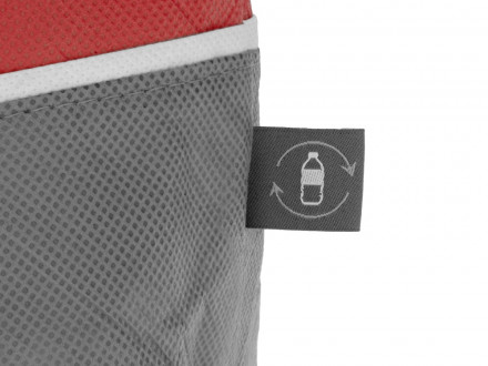 Сумка-холодильник Reviver с длинными ручками из нетканого переработанного материала RPET, красный/серый