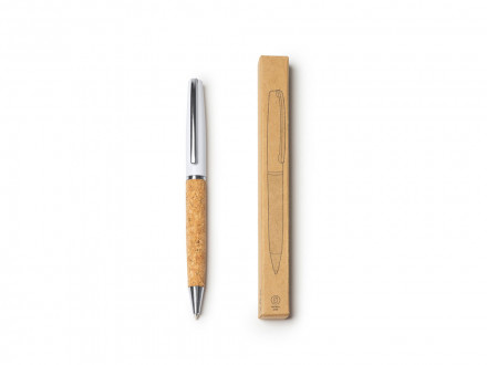 Ручка шариковая ALTON из натуральной пробки и металла, натуральный/серебристый