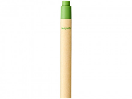 Шариковая ручка Berk из переработанного картона и кукурузного пластика, натуральный/зеленый