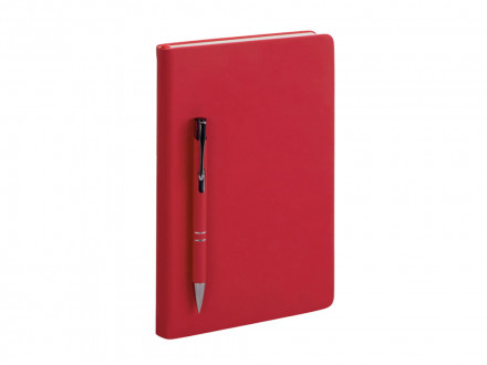 Подарочный набор с блокнотом С3, металлической ручкой и термокружкой, красный