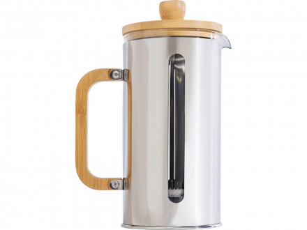 Френч-пресс в стальном корпусе и ручкой из бамбука Coffee break, 1000 мл