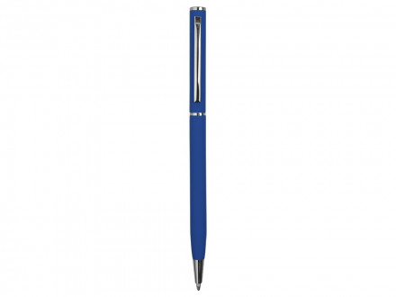 Ручка металлическая шариковая Атриум с покрытием софт-тач, синий
