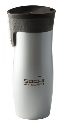 Термостакан Contigo West Loop, вакуумный, белый металлик