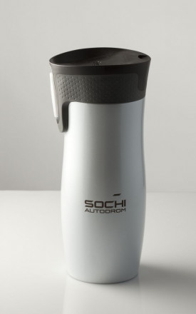 Термостакан Contigo West Loop, вакуумный, белый металлик