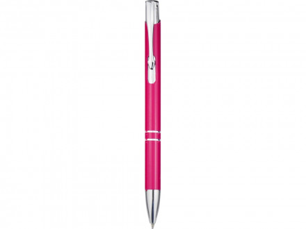 Алюминиевая шариковая кнопочная ручка Moneta, черные чернила, фуксия