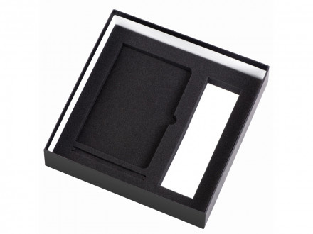 Подарочный набор с блокнотом С3, металлической ручкой и термосом, черный