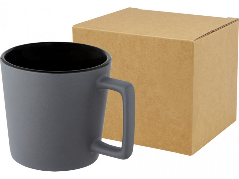 Cali Керамическая кружка объемом 370 мл с матовой отделкой - сплошной черный / Matted Grey