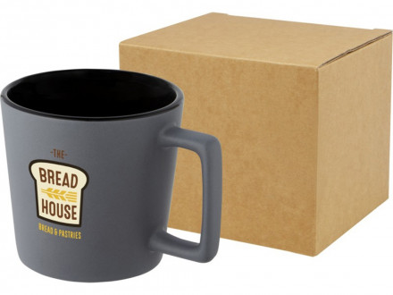 Cali Керамическая кружка объемом 370 мл с матовой отделкой - сплошной черный / Matted Grey