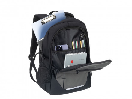 Рюкзак TORBER CLASS X, чёрно-серый, 46 x 32 x 18 см + Мешок для сменной обуви в подарок!