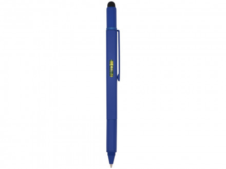 Ручка шариковая металлическая Tool, синий. Встроенный уровень, мини отвертка, стилус (Р)