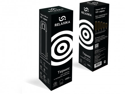 Термос Relaxika 101 (1 литр), черный (без лого)