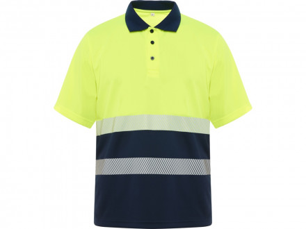 Поло Vega мужское, нэйви/неоновый желтый