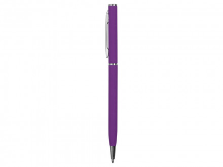 Ручка металлическая шариковая Атриум с покрытием софт-тач, фиолетовый