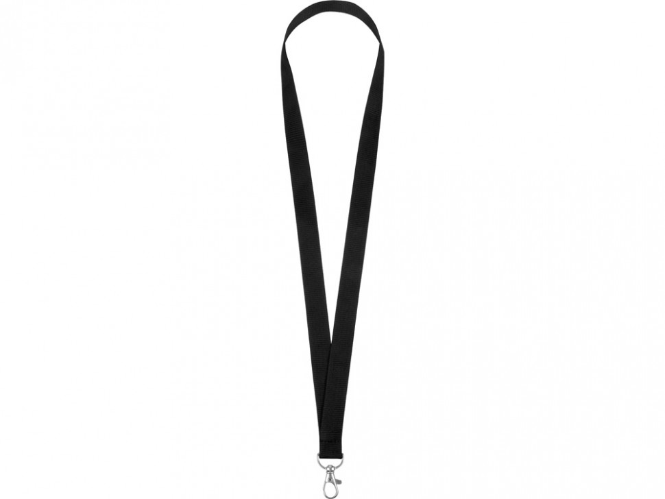 Ланъярд из RPET с карабином, черный