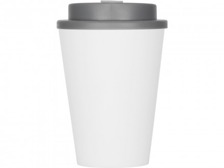 Пластиковый стакан Take away с двойными стенками и крышкой с силиконовым клапаном, 350 мл, белый/серый