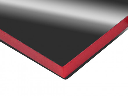 Металлический брелок с пластиковой цветной вставкой SteelPop House, серебристый с красным