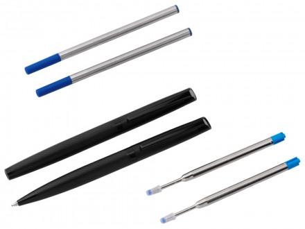 Подарочный набор ручек Dumas: ручка шариковая и роллер, 4 стержня (2 шариковых, 2 роллера), футляр