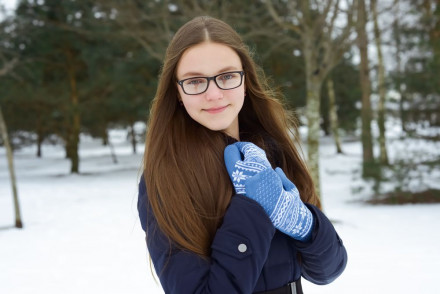 Варежки «Скандик», синие (индиго)