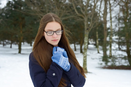 Варежки «Скандик», синие (индиго)