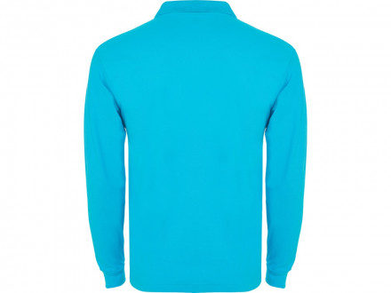 Рубашка поло Estrella мужская с длинным рукавом, бирюзовый