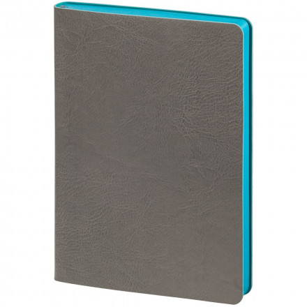 Ежедневник Slip, недатированный, серый с бирюзовым
