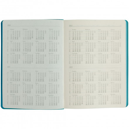 Ежедневник Slip, недатированный, серый с бирюзовым