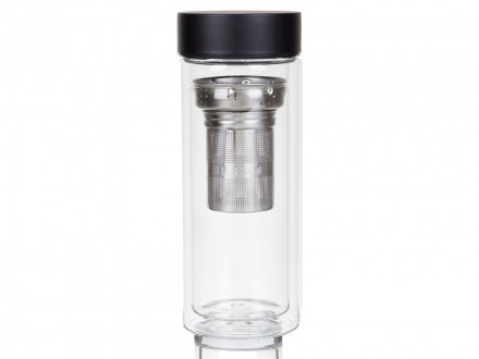 Стеклянная термобутылка Glassir, 500мл, черный