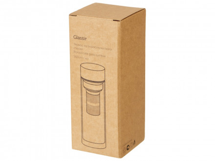 Стеклянная термобутылка Glassir, 500мл, черный