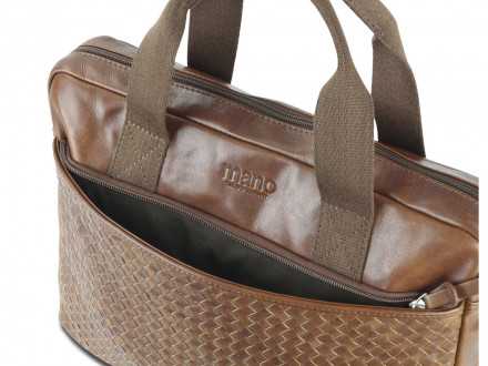 Сумка Mano Don Luca, натуральная кожа в коньячном цвете, 37 х 27 х 6 см