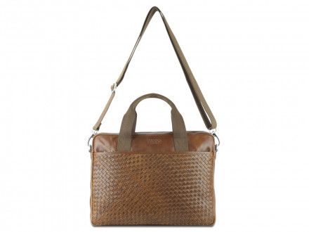 Сумка Mano Don Luca, натуральная кожа в коньячном цвете, 37 х 27 х 6 см