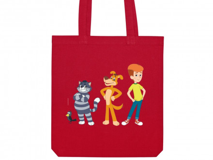 Сумка из плотного хлопка Простоквашино, 220 г/м2, красный 193C