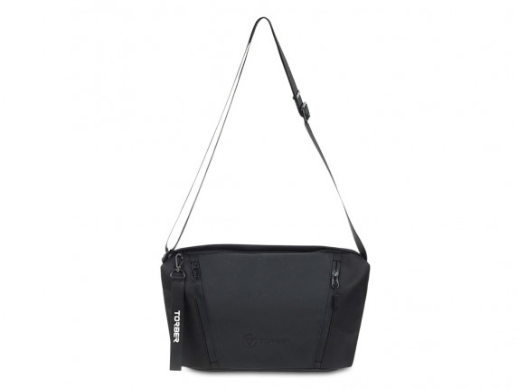 Сумка через плечо TORBER НОВА, черный, нейлон/полиэстер, 33 х 6 х 20 см