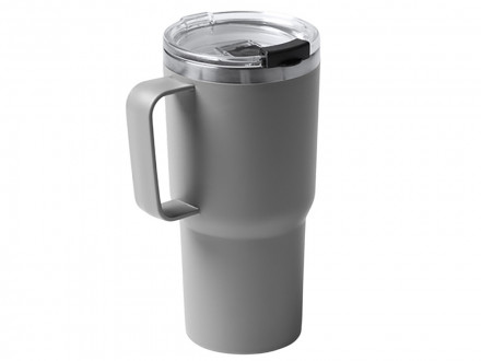 Термокружка Кенчер с двойными стенками из нержавеющей стали 304 и полипропилена, серый