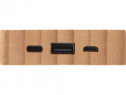 Внешний аккумулятор с подсветкой лого и солнечной панелью Reedia S1, 10000 mAh, бамбук, черный