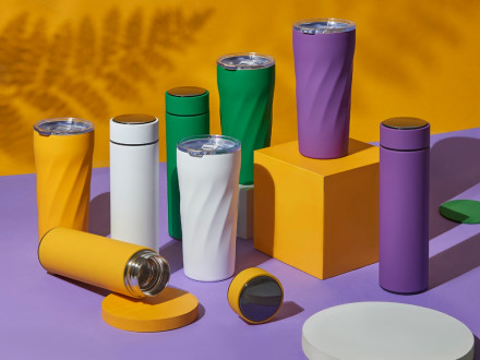 Подарочный набор FAMILY с термосом и термокружкой, красный