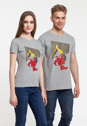 Футболка «На шаг впереди», серый меланж