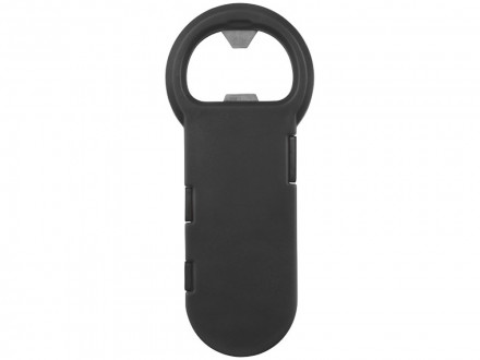 Открывалка для бутылок Phial с зарядным кабелем 3-в-1, черный