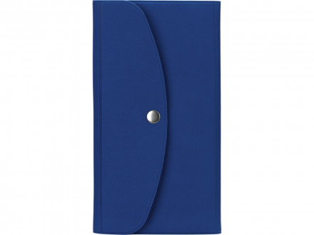Органайзер для документов на кнопке с отделением для купюр и ручки, упаковка в индивидуальный пакет, синий/темно-синий