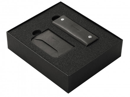 Подарочный набор Long River: картхолдер, ключница, черная коробка