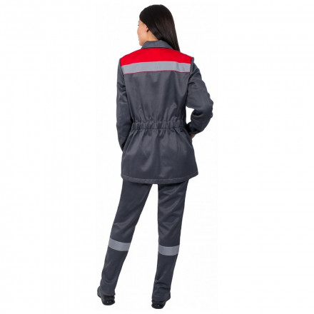 Костюм рабочий женский «Весна», серый с красным