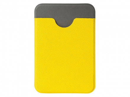 Чехол-картхолдер Favor на клеевой основе на телефон для пластиковых карт и и карт доступа, желтый