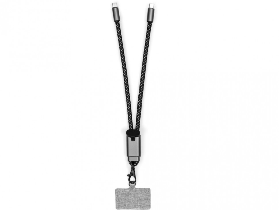 Ремешок-держатель для телефона с зарядным кабелем USB-C - USB-C Lany Wristband Charge Eco, серый
